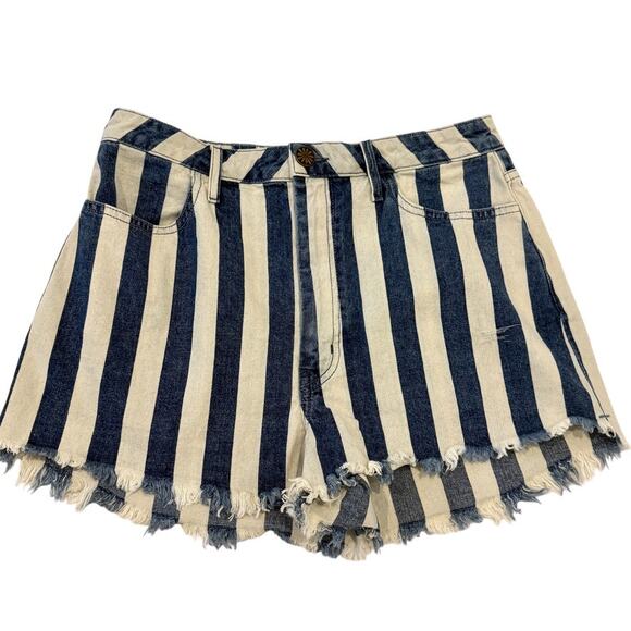 Show me Your Mumu Blu 30 Arizona high waist frayed hem jean shorts SH2 2840 - Picture 11 of 11